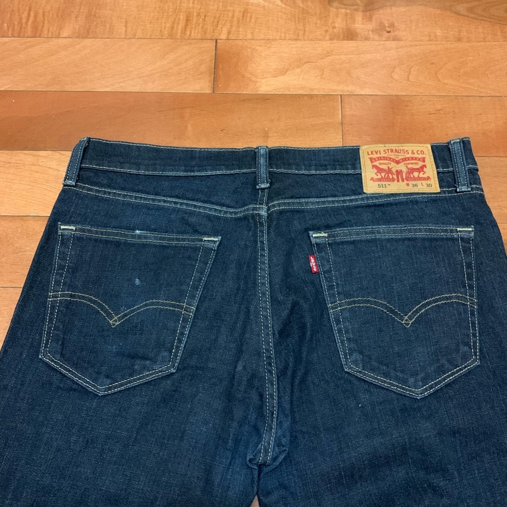 Levi's 511 slim fit blue jeans 36X30 - Picture 4 of 4